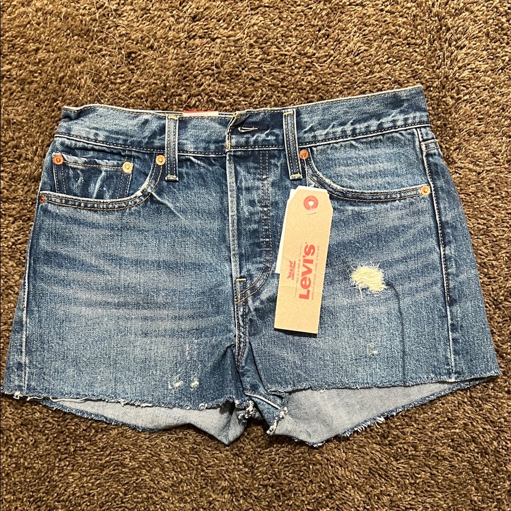 Levi's High Rise Blue Jean Shorts